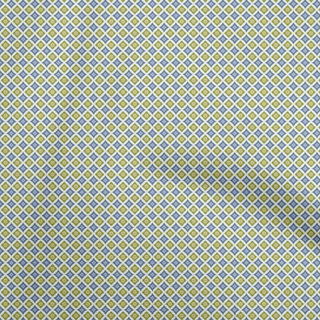 oneOone Cotton Poplin Light Green Fabric Asian Ikat Sewing Material Print Fabric by The Yard 56 Inche Wide-8789