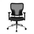 thumbnail image 1 of Scranton Chaise de Bureau en Maille avec Assise en Cuir & Co en Noir, 1 of 1