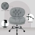 thumbnail image 4 of HOMCOM Armless Office Chair with Wide Thick Padded Seat,Tilt Function, Grey, 4 of 9