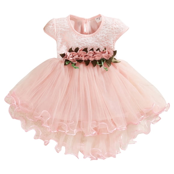 Girls' Casual Dresses Short Sleeve Tutu for Toddler Girls Toddler Princess Dresses Girls Tulle Dress 18-24 Months