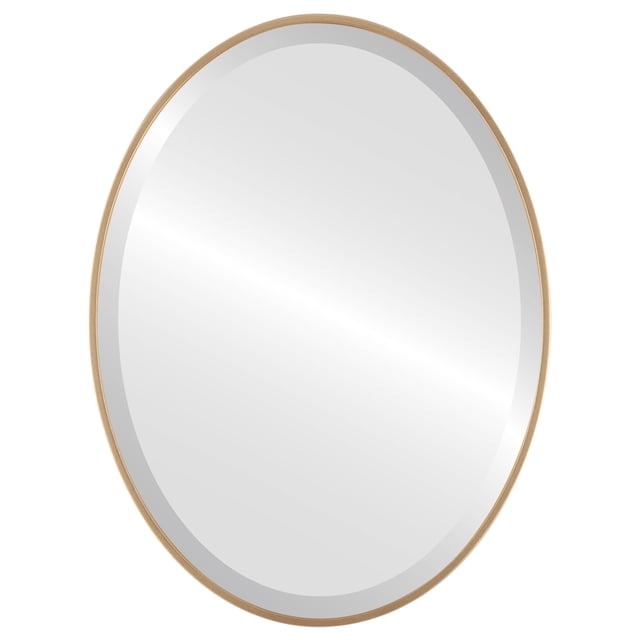 Miroir Ovale Encadré Singapore - Vaporisation Dorée - 23 Pouces x 29 Pouces