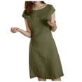 thumbnail image 2 of Jusqu'à 65 % de Rabais! Robes d'Été Mode pour Femmes 2024 Grande Taille Tempérament Couleur Unie Décontractée Cool Douce Robe Courte, 2 of 7