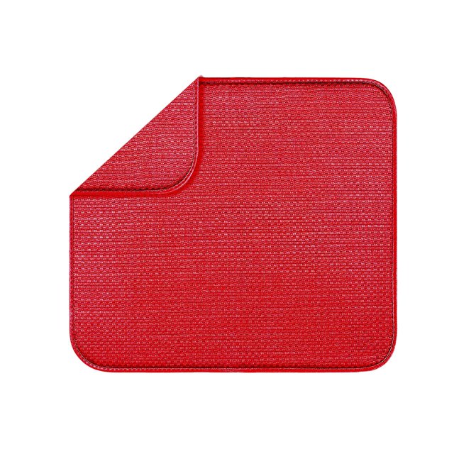 veasfak Absorbant Vaisselle Set de Table Facile Évier de Stockage Séchage Mat Lavable Rouge