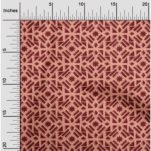 oneOone Viscose Chiffon Fabric Geometric Block Print Fabric BTY 42 Inch Wide