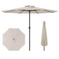 thumbnail image 1 of Costway Parasol de Patio 12 Pi Parasol de Marché Extérieur avec Manivelle 8 Nervures Robustes Beige, 1 of 10