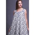 thumbnail image 3 of Bimba Robe de Nuit Mi-Mollet Bleu Violacé à Fleurs Pervenche pour Femme en Coton Imprimé Sans Manches Maxi Robe XX-Grand, 3 of 6