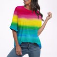 thumbnail image 4 of Pisexur Hauts pour Femmes Mode Décontractée Manches Courtes Col Rond T-Shirts Confortables Amples Imprimé Floral Blouses Printemps Été Hauts Élégants T-Shirts Imprimé Graphique Grande Taille Sorties S-5TG, 4 of 7