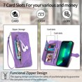 thumbnail image 2 of Case for iPhone 12/12 Pro Zipper Wallet Cover Lanyard Crossbody Neck Strap, 2 of 5