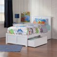 thumbnail image 1 of Madison Lit Plateforme Simple en Bois avec Pied de Lit et Tiroirs de Rangement, Blanc, 1 of 8