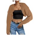 thumbnail image 1 of Women's Ribbed Knit Crop Cardigan Long Sleeve Open Front Loose Fit Drop Shoulder Lightweight Comfortable Sweater Top, 1 of 4