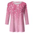 thumbnail image 4 of Hauts d'Été pour Femmes Imprimé Décontracté à Sequins Col Rond Manches Longues T-Shirts pour Femmes Rose Clair L, 4 of 4
