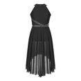 thumbnail image 2 of MSemis Kids Girls Shiny Rhinestone Sleeveless Lyrical Ballet Leotard Tulle Skirt Modern Contemporary Black 6, 2 of 7