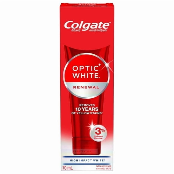 Colgate Optic White Renewal Dentifrice Blanchissant pour Dents Blanches à Fort Impact, 70 ml