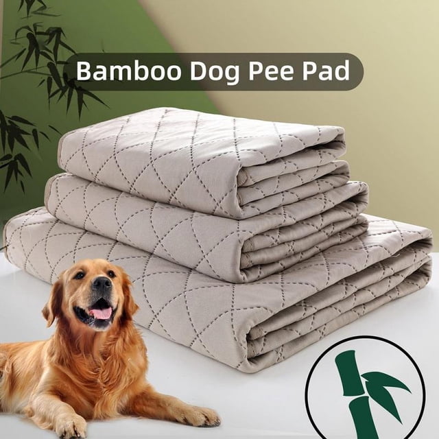 YOPTOP Tapis Pipi Lavables en Fibre de Bambou pour Chiens Tapis pour Animaux et Tapis de Lit Réutilisables Lavables Tapis Pipi Anti-Fuites Tapis pour Chien Imperméable Tapis Antidérapant pour Chiot pour l'Apprentissage de la Propreté pour Parc, Cage, Chenil, beige, P