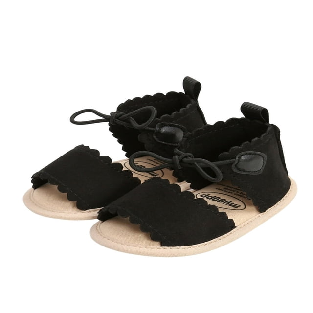 Baby Sandals Summer Baby Girls Solid Color Soft Sole Shoes