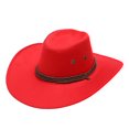 thumbnail image 1 of Adult Casual Wide Brim Cowboy Sun Hat - Polyester Material, Adjustable Strap, Sun Protection for Travel/Beach, 1 of 2