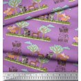thumbnail image 3 of Soimoi Tissu Poly Georgette Arbre, Cerf & Racon Décor Dessin Animé Tissu Imprimé Yard 52 Pouces de Large, 3 of 3