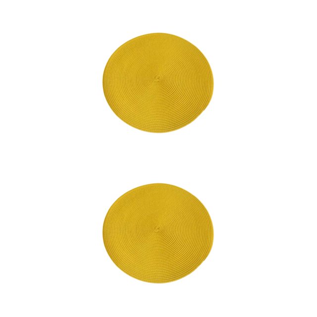 mmirethe Non-skid Table Mat Lightweight And Easy To Care Placemat Sturdy And Durable yellow 2Set