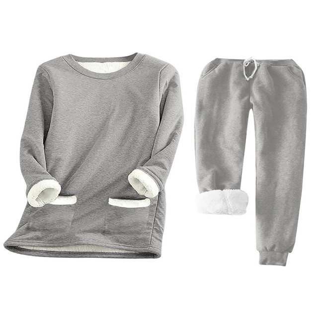Ladies‘ Cozy Tracksuit Set with Fleece Lined Sweatshirt and Stretchy Sweatpants