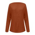 thumbnail image 4 of Yuyuzo Hauts Grande Taille pour Femmes Chic Mode Décontracté Couleur Unie Chemises de Bas Manches Longues Col Rond Hauts, 4 of 5