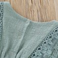 thumbnail image 4 of Baby Lace Little Flying Sleeve One-Piece Romper + Headscarf Female Baby Linen Back Button Lace Edge Romper  Two-Piece Set, 4 of 13