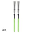 thumbnail image 3 of ZLight 2 Pieces Drum Brush Practicing Prop High-carbon Steel Firm Structure Cajon Stick Professional Instrument Supplies Sticks Green 1Set, 3 of 6