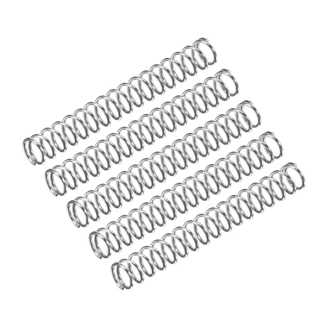 Unique Bargains Compression Spring, 5 Pack 304 Stainless Steel, 7mm OD, 0.8mm Wire, 50mm Length