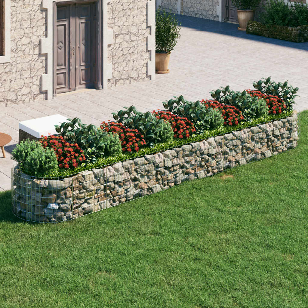 vidaXL Gabion Lit Surélevé Fer Galvanisé 500x100x50 cm