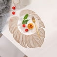 thumbnail image 1 of Oleegame 1PC Placemat Stylish PVC Hollow-out Turtle Back Leaf Decoration Placemat with Simulation Leaves, , Oil-proof and Durable Table Mat for Heat Insulation Gold, 1 of 6