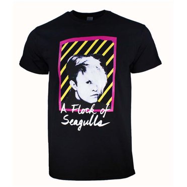 Manic Merch MAM-FL01-M un Flocage de Goélands Néon T-Shirt pour Homme, Noir - Moyen