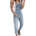 thumbnail image 1 of Bmisegm Women's Denim Ripped Overalls, Light Blue, Size XXL, 1 of 6