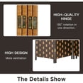 thumbnail image 3 of FDW 4-Panel Folding Room Divider Wood Screen with Mesh Woven Design, Portable Home & Office Partition, CM, 3 of 7