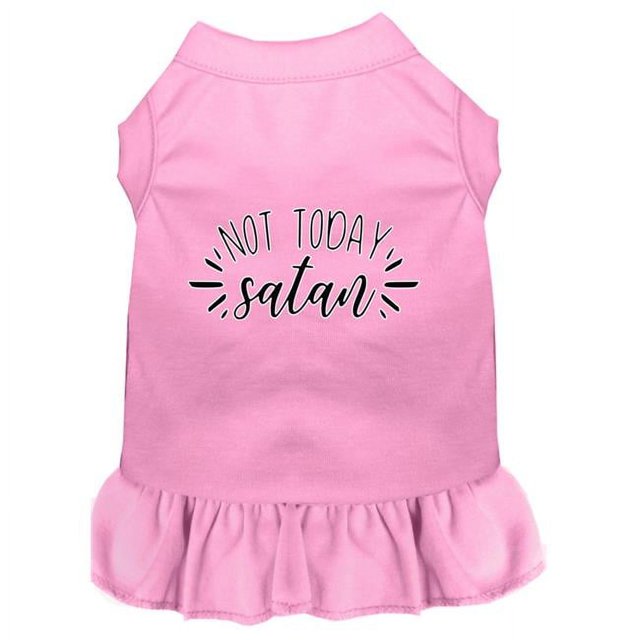Not Today Satan Screen Print Dog Dress Light Pink Xxl (18)