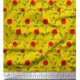 thumbnail image 1 of Soimoi polyester Crepe Fabric Leaves & Strawberry Fruits Print Sewing Fabric Yard 42 Inch Wide, 1 of 3
