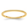 thumbnail image 1 of Diamond2Deal 14k Yellow Gold 1.2mm Milgrain Women's Stackable Band Size 6.5, 1 of 3