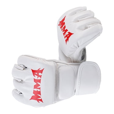 Boxing Gloves Half Finger Fight Training Mitts Mma Gloves for Grappling Sparring White