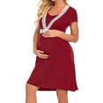 thumbnail image 1 of Dvkptbk Chemise de Nuit d'Allaitement pour Femmes Robe de Maternité Vêtements de Nuit d'Allaitement Vêtements de Maternité pour Femmes Enceintes Chemise de Nuit d'Allaitement Robe Décontractée Pyjama - Soldes d'Été Liquidation, 1 of 7
