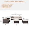 thumbnail image 4 of Costway 6PCS Patio Rattan Furniture Set Cushion Sofa Coffee Table Ottoman White, 4 of 9