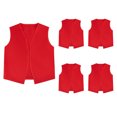 thumbnail image 1 of TOPTIE Kid Volunteer No-Button Child Vest Waistcoat Party Vests 5 Packs-Red-M, 1 of 5