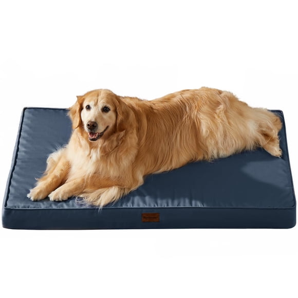 BFPETHOME Outdoor Dog Beds for Large Dogs Waterproof Dog Bed for Medium Large Extra Large Dogs Orthopedic Dog Bed with Removable Washable Cover Egg Crate Foam Pet Bed Mat. (47 x 29 in Navy)