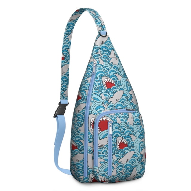 Great White Shark Attack Print Sling - Dramatic Ocean Scene Design