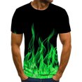 thumbnail image 1 of RKSTN Chemises pour Hommes Manches Courtes Manches Courtes Impression Flamme Col Rond Chandail T-Shirt Blouse Chemises Hawaïennes pour Hommes, 1 of 2