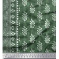 thumbnail image 2 of Soimoi Moss Georgette Fabric Leaves Panel Print Fabric by The Yard 42 Inch Wide, 2 of 3