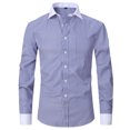 thumbnail image 3 of XDZJLR Chemise Homme Décontractée Business Couleur Unie Col à Revers Manches Longues, 3 of 3