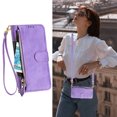 thumbnail image 1 of iPhone 14 PRO Case ,Zipper Handbag Wallet Leather Cover with Crossbody Detachable Lanyard Strap, 1 of 5