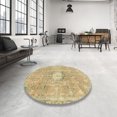 thumbnail image 3 of Ahgly Company Tapis d'Intérieur Carrés Abstraits Jaunes Abstraits pour Aire, 4 Pieds Carré, 3 of 6