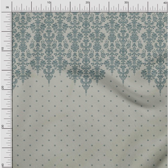 Soimoi Silk Fabric Floral Block Panel Print Fabric by The Yard 42 Inch Wide