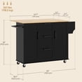 thumbnail image 3 of HOMCOM Kitchen Island on Wheels, Kitchen Cart with Drop Leaf Drawers Black, 3 of 10