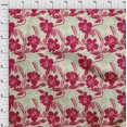 thumbnail image 4 of oneOone Viscose Chiffon Red Fabric Asian Floral Craft Projects Decor Fabric Printed By The Yard 42 Inch Wide, 4 of 4