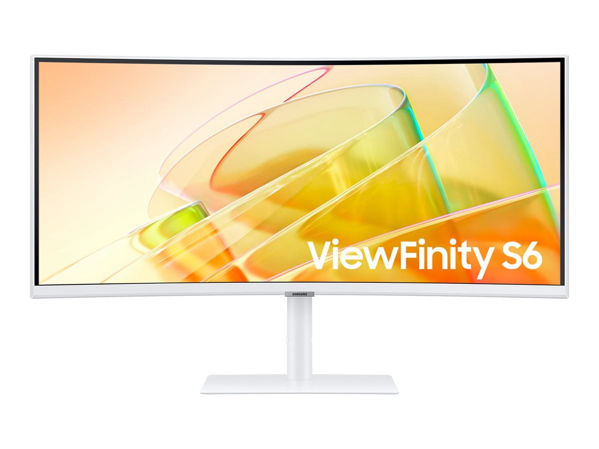 Samsung ViewFinity S6 S34C650TAN - S65TC Series - LED monitor - curved - 34" - 3440 x 1440 UWQHD @ 100 Hz - VA - 350 cd/m�� - 3000:1 - HDR10 - 5 ms - 2x Thunderbolt 4, HDMI, DisplayPort - speakers - warm white